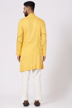 Load image into Gallery viewer, Yellow front open Kurta set