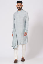 Load image into Gallery viewer, Ice Grey Drape Kurta