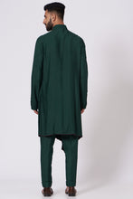 Load image into Gallery viewer, Emerald Green drape Kurta