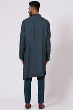 Load image into Gallery viewer, Teal Blue Shoulder buttoned Kurta set