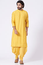 Load image into Gallery viewer, Yellow silk kurta set