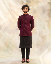 Load image into Gallery viewer, Wine Fractal bandhgala