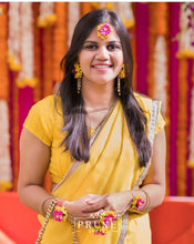 Load image into Gallery viewer, Pink And Yellow Floral Jewellery Set (Wbtdeh-03)