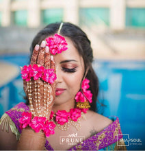 Load image into Gallery viewer, Pink Floral Jewellery Set (Sstj6Ch12F-05)