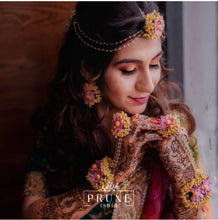 Load image into Gallery viewer, Pink And Yellow Floral Jewellery Set (Wbceh-03)