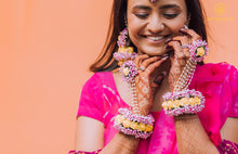 Load image into Gallery viewer, Purple And Yellow Floral Jewellery Set (Wbtjh-03)