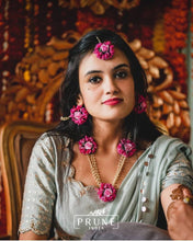 Load image into Gallery viewer, Pink Floral Jewellery Set (Sstmek3Nh-04)