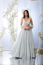 Load image into Gallery viewer, Powder Blue Pearl Lehenga Set