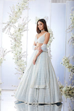Load image into Gallery viewer, Powder Blue Pearl Lehenga Set
