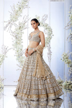 Load image into Gallery viewer, Gold Silver Block Pattern Lehenga Set