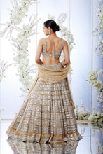 Load image into Gallery viewer, Gold Silver Block Pattern Lehenga Set