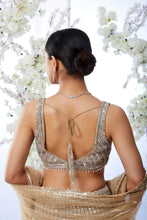 Load image into Gallery viewer, Gold Silver Block Pattern Lehenga Set