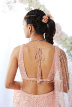 Load image into Gallery viewer, Tropical Peach Sequin Lehenga Set