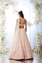 Load image into Gallery viewer, Rose Pink Three-Dimensional Floral Lehenga Set