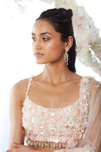 Load image into Gallery viewer, Rose Pink Three-Dimensional Floral Lehenga Set