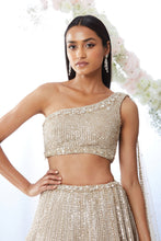 Load image into Gallery viewer, Champagne Sequin Lehenga Set