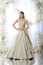 Load image into Gallery viewer, Dusty Lavender Square Jaal Lehenga Set