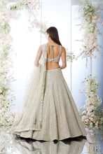 Load image into Gallery viewer, Dusty Lavender Square Jaal Lehenga Set
