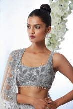Load image into Gallery viewer, Silver Grey Sequin Lehenga Set