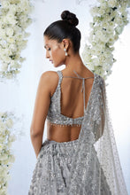 Load image into Gallery viewer, Silver Grey Sequin Lehenga Set