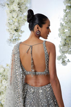 Load image into Gallery viewer, Dark Grey Sequin Lehenga Set