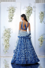Load image into Gallery viewer, Blue on Blue Resham Work Lehenga Set