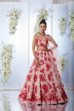Load image into Gallery viewer, Peach Red Lehenga Set