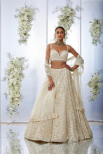 Load image into Gallery viewer, Ivory Sequin Lehenga Set
