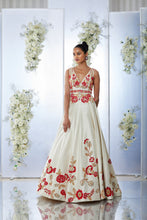Load image into Gallery viewer, White Floral Jacket Lehenga Set
