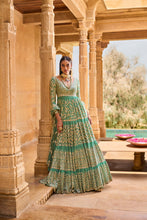 Load image into Gallery viewer, Sea Green Anarkali Set