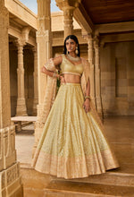 Load image into Gallery viewer, Pear Green Gota Patti Lehenga Set