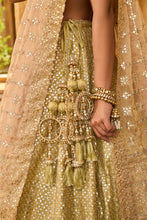 Load image into Gallery viewer, Pear Green Gota Patti Lehenga Set