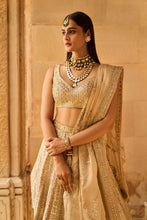Load image into Gallery viewer, Ivory & Gold Gota Patti Lehenga Set