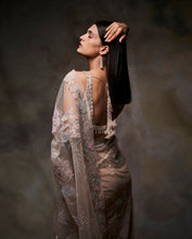Load image into Gallery viewer, Peach Sequin Saree