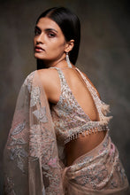 Load image into Gallery viewer, Peach Sequin Saree