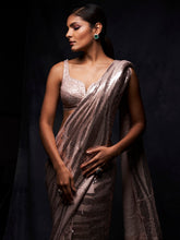 Load image into Gallery viewer, Metallic Nude Saree