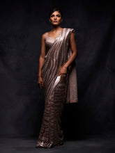 Load image into Gallery viewer, Metallic Nude Saree
