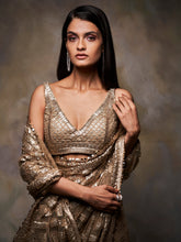 Load image into Gallery viewer, Gold Sequin Saree