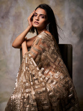 Load image into Gallery viewer, Gold Sequin Saree
