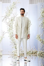 Load image into Gallery viewer, Anique Silver Open Short Sherwani Set