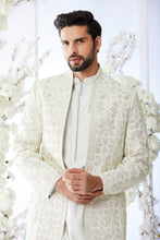 Load image into Gallery viewer, Anique Silver Open Short Sherwani Set