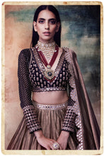 Load image into Gallery viewer, Intricate Hand Emb Blouse With Tissue Lehenga Set
