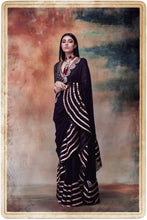 Load image into Gallery viewer, Flower Boota Blouse Lace Frill Saree