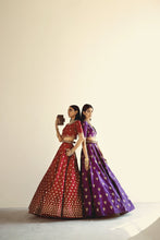 Load image into Gallery viewer, Brick Red Flower Gradatio Skirt Top Set