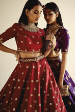 Load image into Gallery viewer, Brick Red Flower Gradatio Skirt Top Set