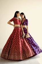 Load image into Gallery viewer, Brick Red Flower Gradatio Skirt Top Set