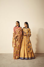 Load image into Gallery viewer, Mughal Boota Gold Tissue Saree Set