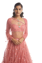 Load image into Gallery viewer, Dusty Pink Coral Mirror Gradation Lehanga