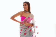 Load image into Gallery viewer, Polka Applique Organza Saree