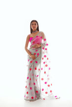 Load image into Gallery viewer, Polka Applique Organza Saree
